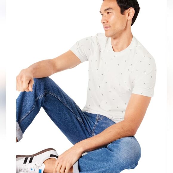 Old Navy White Anchor Soft Washed Crew Neck Tee Size Small - Picture 5 of 5